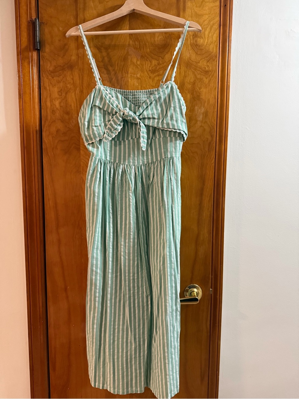 Old Navy Mint Green and White Striped Maxi Dress